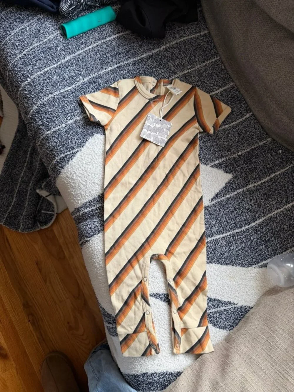 Kate Quinn 70s striped one piece romper. 12-18m
